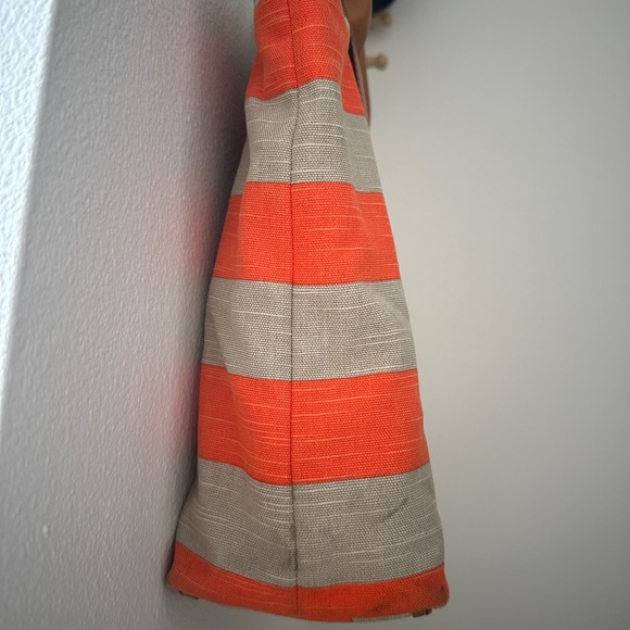 Kate Spade Orange and Tan Striped Tote Bag - Picture 4 of 6